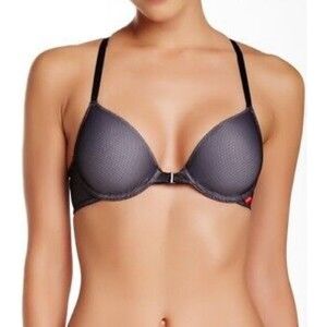 Josie  Natori Black Mesh Slightly Padded T-back Bra